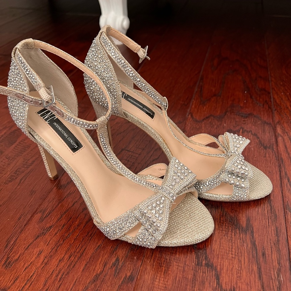 Beautiful INC rhinestone heels. Worn 1 time. Like new.